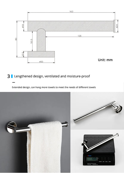 BagnoLux Edelstahl Chrom Schöne Wand Haken Wc Papier Halter Handtuch Ring Bar Selbst-Adhesive Bad Zubehör