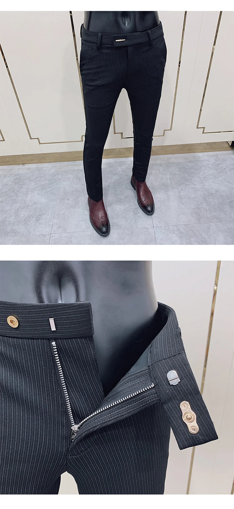 Men Suit Pants Formal Trousers Stretch Slim Pantalone Hombre Calça Masculina Solid Color Casual Dress Pants Fashion Men Clothing.