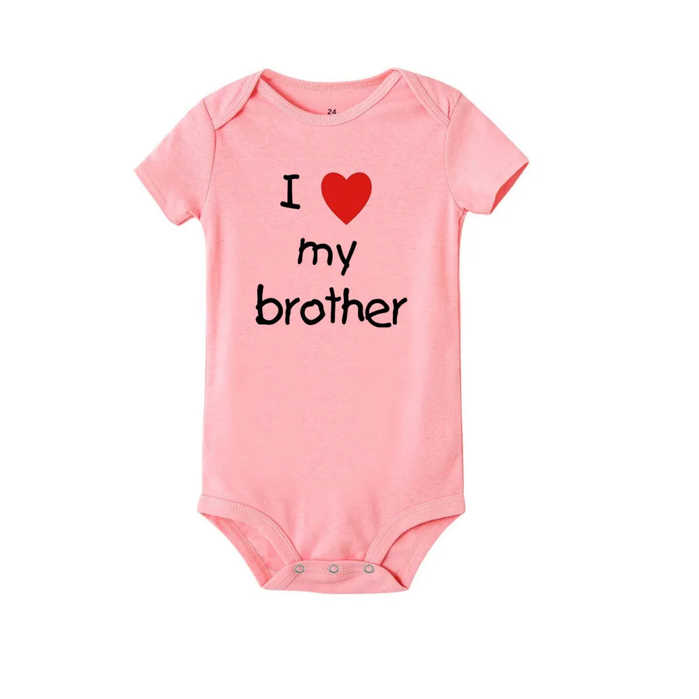 Ich liebe meine Schwester Bruder Zwillinge Baby Kurzarm Body Neugeborene Baby Jungen Mädchen Säugling Sommer Strampler Kleidung Overall Geschenke.