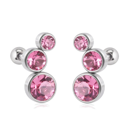 2PCS 361 Surgical Steel Crystal  Ear Tragus Cartilage Earrings 16G Three Zircon Lobe Helix Daith Earring Piercing Body Jewelry