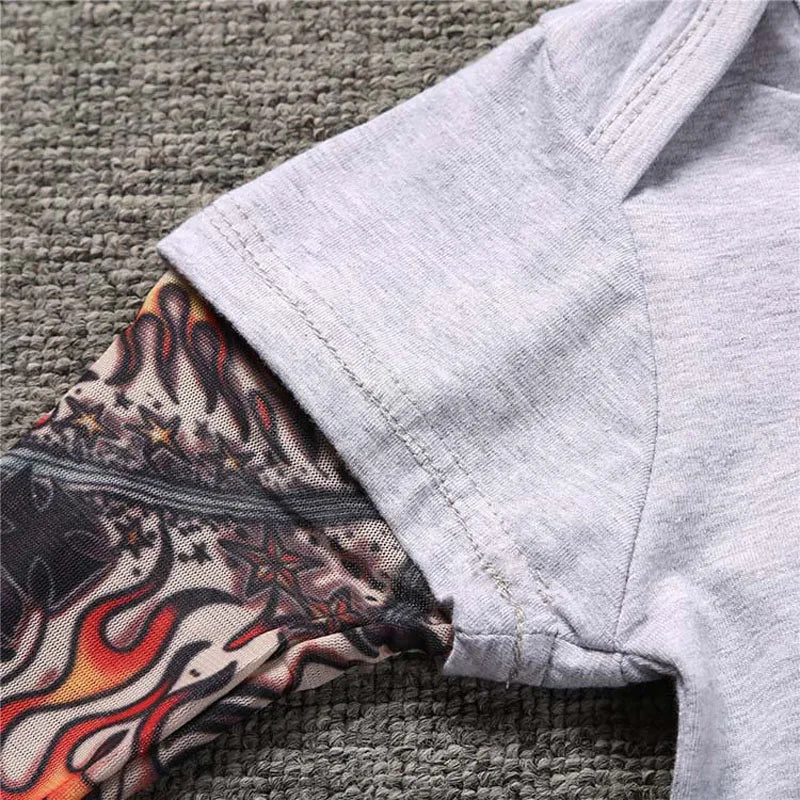 Baby-Bodys, Tattoos-Druck, Rock, 6–24 Monate, Baumwolle, langärmeliger Baby-Body.