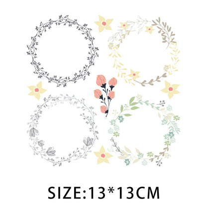 Cartoon Pflanze Blumen Aufkleber Wärmeübertragung PVC Patch Hitzeempfindliche Patches Bügelaufkleber auf Kleidung DIY Applikationen.