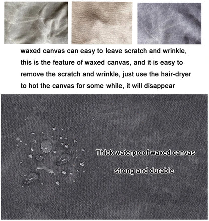 Wasserdichte gewachste Canvas Leder Herren Reisetasche Handgepäcktasche Handgepäck Große Tragetasche Vintage Herren Duffle Wochenendtasche große Übernachtung