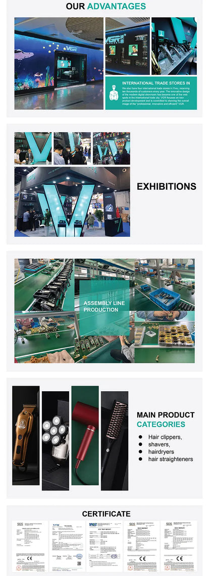 VGR professional multi gear adjustable hair dryer hair salon household high-power distributed air nozzle cold hair dryer V-450.