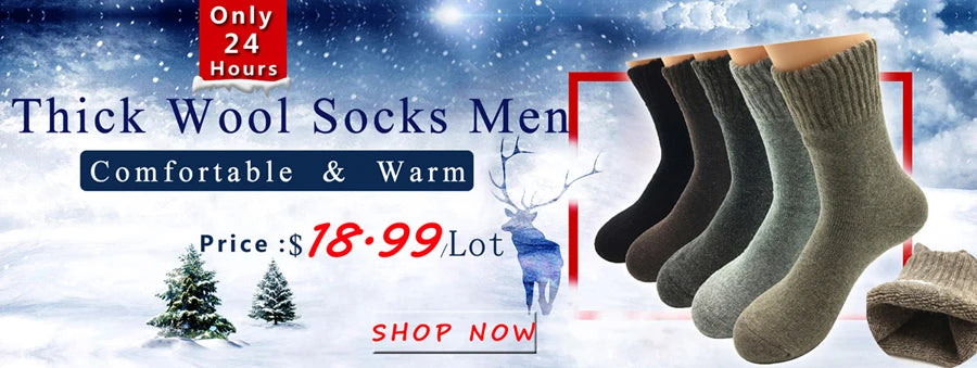5 Pairs/Lot Thick Wool Socks Men Winter Warm Cashmere Breathable Long Sock Outdoor Male Meias New 7 Colors Hot Sale 2023.