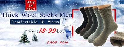 5 Pairs/Lot Thick Wool Socks Men Winter Warm Cashmere Breathable Long Sock Outdoor Male Meias New 7 Colors Hot Sale 2023.
