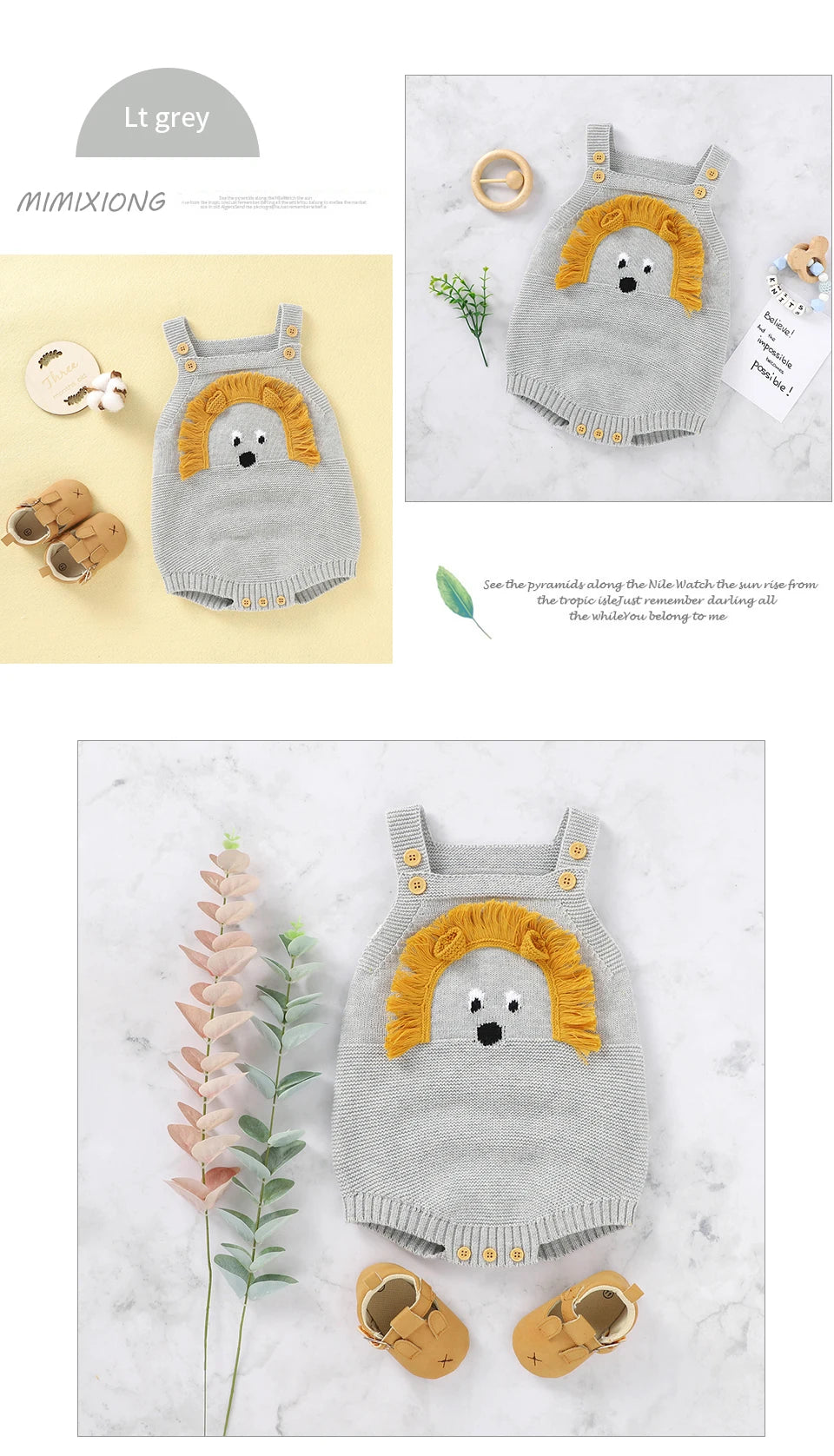 Baby-Body, niedlicher Cartoon-Löwe, Kleinkind-Säuglings-Onesies, 100 % Baumwolle, gestrickt, für Neugeborene, Kinder, Kleidung, einteiliger Overall, ärmellos.