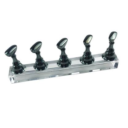 5Pcs Nail Art Practice Display Stand Set Chess Board Magnetic Tips White & Black Holder Polish Gel Color Chart Tool.