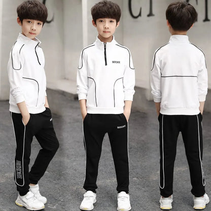 Spring Autumn Teenager Boys Clothing Sets Child Fashion Letter Sweatshirt + Pants 2Pcs Kids Tracksuit 4 5 6 7 8 9 10 11 12 Years.