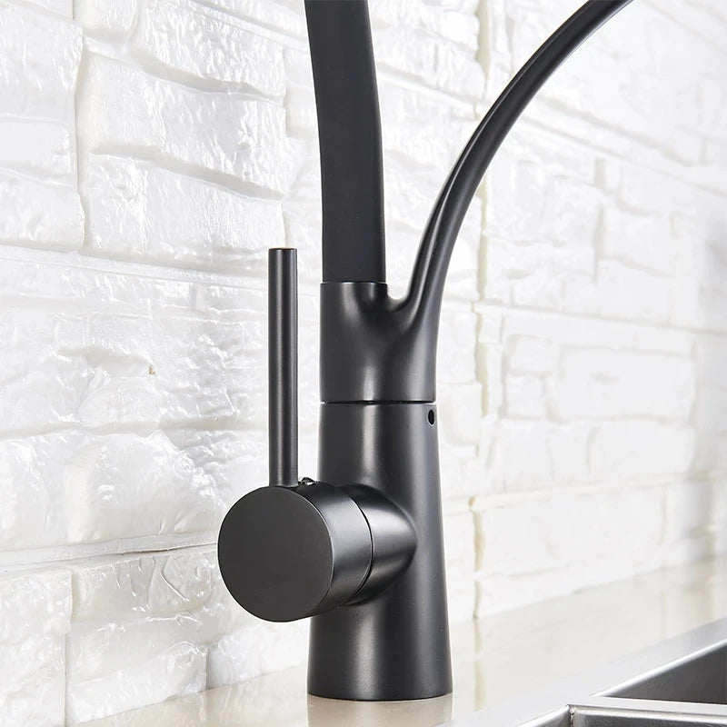 Kitchen Faucet Swivel Pull Down Black Hose Kitchen Sink Faucet Sink Tap Mounted Deck Bathroom Hot And Cold Water Mixer Crane