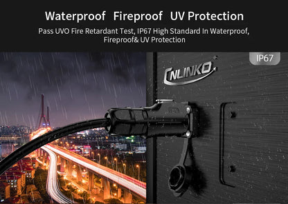 CNLINKO LP12 2~8 Pin Circular Connector with 1 Meter Cable Assemblies IP68 Waterproof Outdoor Industrial Electrical Connector.