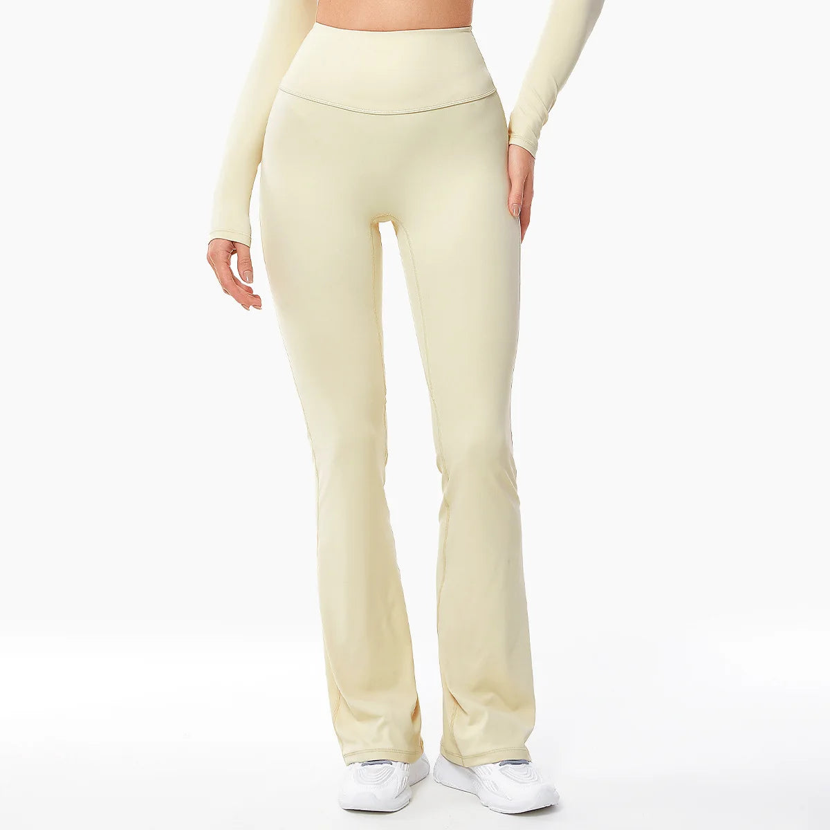 New Arrival Lulu Micro Stretch Wide Leg High Waist Yoga & Fitness Pants Naked Sports Wear Solid Pattern for Running Exercise.