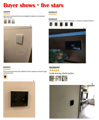 Ubaro eu/uk standard kristall gehärtetes glas wand paneel licht berührungs schalter led anzeige sensor elektrische taste 1/2/3gang 220v