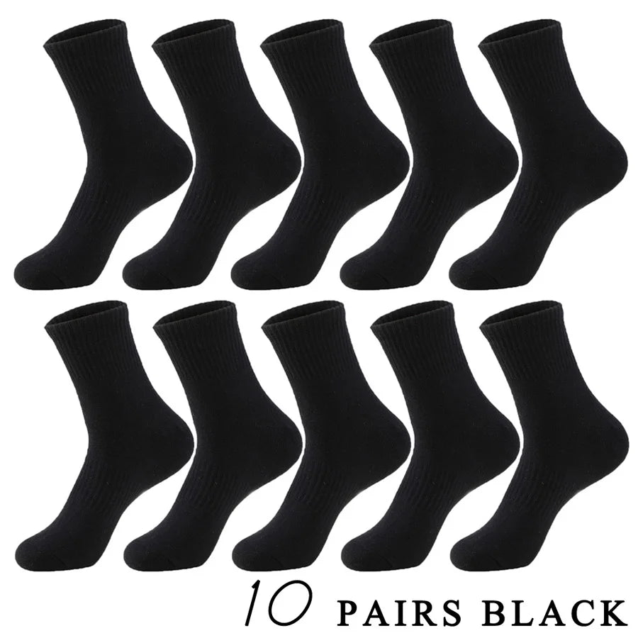 5 Pairs/Lot Socks Men Cotton Running Casual Thick Solid Compression Breathable Outdoor Travel Long High Crew Sock Male 4 Styles.