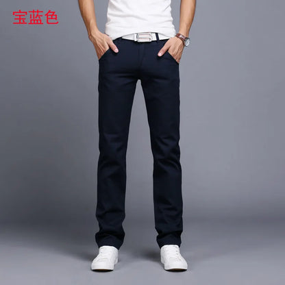 2022 Spring summer New Casual Pants Men Cotton Slim Fit Chinos Fashion Trousers Male Brand Clothing 9 colors Plus Size 28-38.