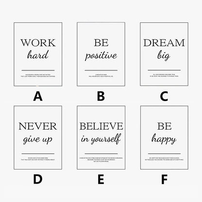 Modern Living Room Simple Decorative Picture Inspirational Wall Art Poster Print Positive Quote Painting on Canvas Home Decor.