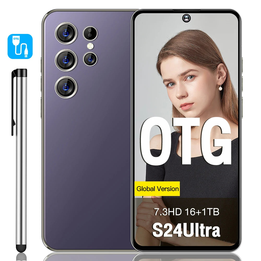 S24 Ultra 16G+1TB High Configuration Android Smart Phone Octa Core 108MP Global 5G Dual SIM Dual Big Screen English LTE CDMA