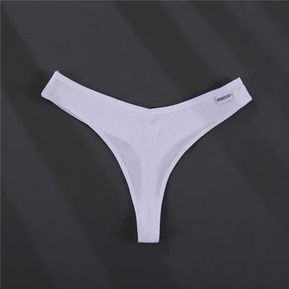 FINETOO 3PCS/Set G-string Panties Cotton Women's Underwear Sexy Panty Female Underpants Thong Solid Color Lingerie T-Back Design