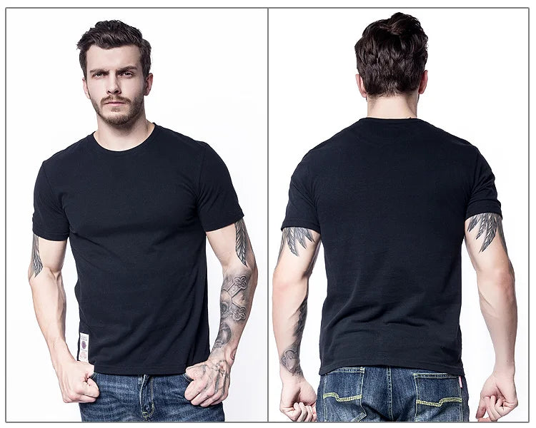 New Summer Men's t-shirt Cotton Solid T shirt Men Causal O-neck Basic tshirt Male High Quality Classical tops.