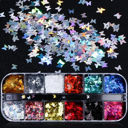 1 Set Mixed Color 3D Ultrathin Sequins Nail Glitter Flakes 1/2/3mm Sparkly DIY Tips Dazzling Paillette Nail Art Decorations TRP