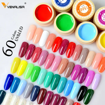 VENALISA Starry Painting Gel 90 Colors 5ml CANNI Pure Color Varnish Nail Art Salon Soak Off UV LED Nail Art Design Drawing Gel.