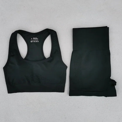 Women Seamless Yoga Set Fitness Clothing Sportswear Woman Gym Leggings Push up legging Cropped Shirts Sports Suits