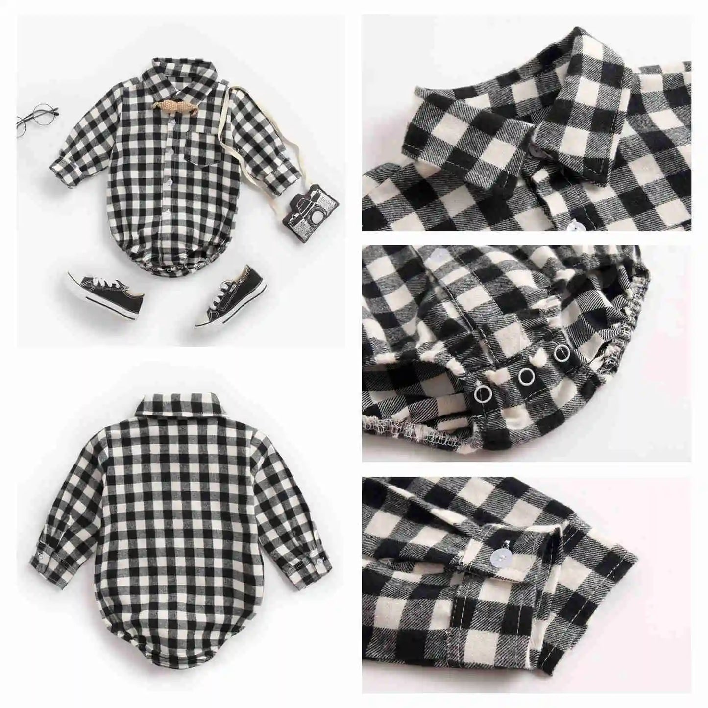 Sanlutoz Plaid Baumwolle Baby Jungen Bodys Langarm Baby Kleidung Mode Neugeborenen Body für Jungen.