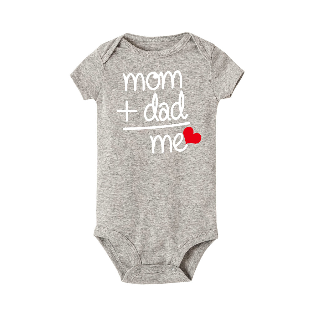 Mom + Dad = Mich Neugeborenen Baby Mädchen Romper Kleinkind Mädchen Jungen Kleidung Ropa Pyjama Strampler Kinder Kurzarm Body urlaub Geschenke.