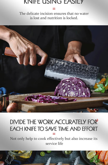 HEZHEN 1PC-5PC Kitchen Knife Set Chef Utility Stainless Steel 3 Layers Composite Steel Santoku Nakiri Kitchen Accessories