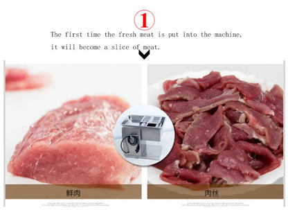 Meat Slicer Stripping Cutter Machine,Fresh Meat Cube Dicer Cutting Machine 110/220V 400kg/h.
