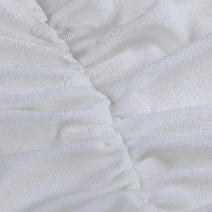 White Tank Top For Women Ruched One Shoulder Crop Top Female Elegant Summer Tops Holiday Beach Cami Top Y2K 2000s