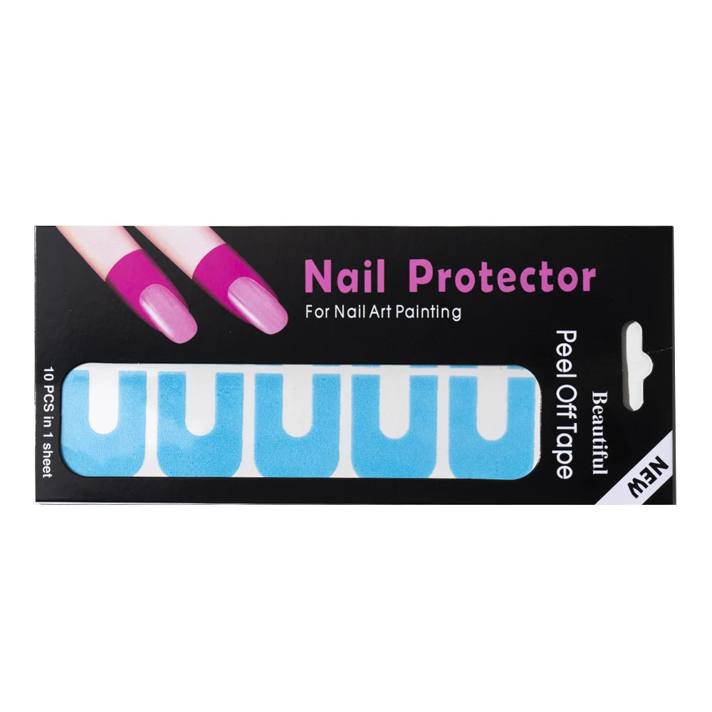 10/20/50 Pcs U-shape Spill-proof Anti-overflow Nail Polish Paint Varnish Peel Off Tape Finger Cover Nail Protector Stickers.
