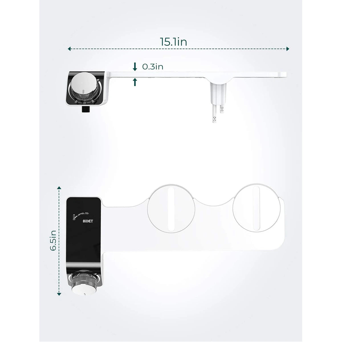 Bidet-Toilettensitzaufsatz, nicht elektrisch, selbstreinigend, Doppeldüsen, zum Waschen heiß, kalt, Mixer, Wasser, Damen-Badezimmer-Zubehör, Sprühgerät