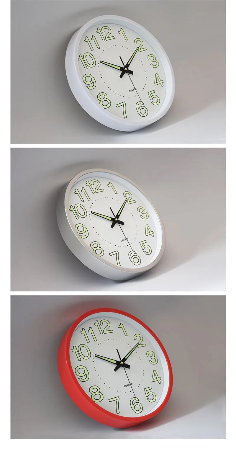 30cm Minimalistischen Wanduhr Moderne Design Glowing in the Dark Baby Zimmer Hängen Uhr Uhren Klok Nacht Wohnzimmer wohnkultur