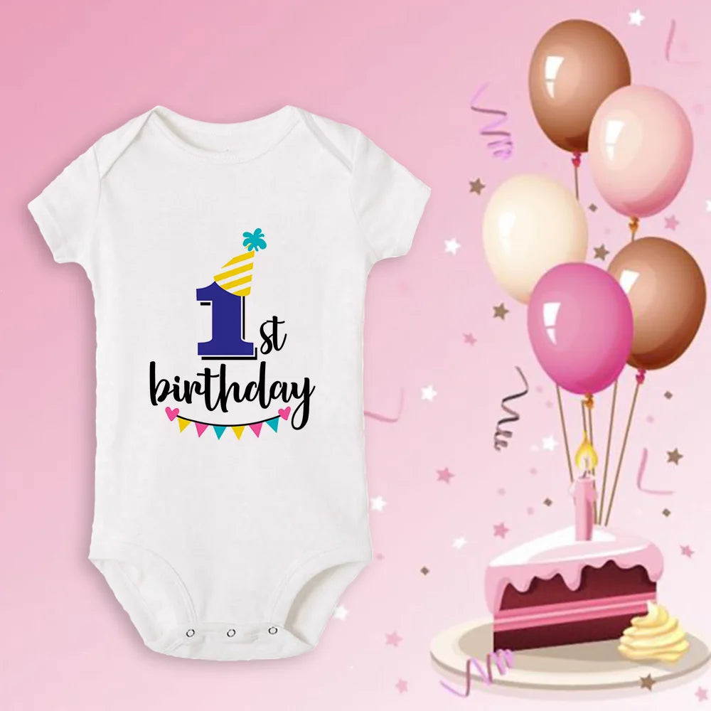 Neugeborenen Baby Ein Jahr Alt Geburtstag Bodys Jungen Mädchen Geboren Krabbeln Nette Drucken Overalls Kleinkind Infant Kleidung Geburtstag Geschenke.