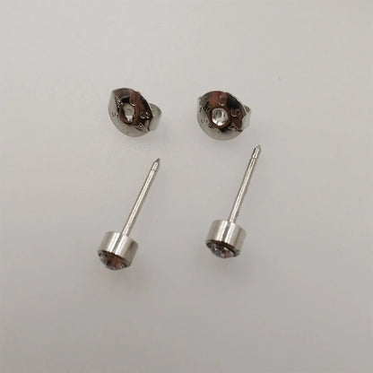 12Pairs Medical Earrings Piercing Tools Set Crystal Ear Stud Surgical Steel Stopper for Body Ear Piercing Gun Fashion Jewelry.