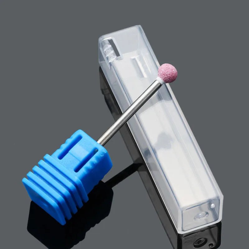 Pink Ceramic Stone Burr Drill Bits Milling Cutter Manicure Electric Corundum Nail Files Machine Nail Drill Polishing Accessories.
