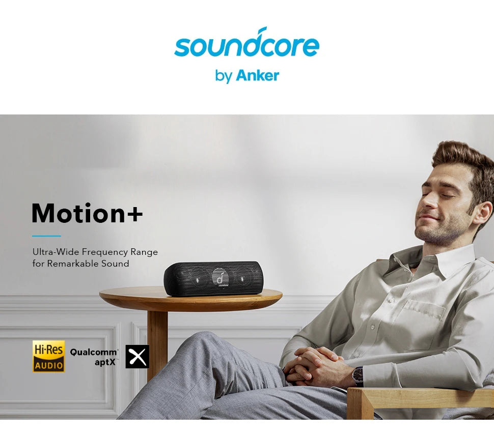 (EU stock) Soundcore Motion + Bluetooth loudspeaker, Hi-Res 30W Audio, BassUp Technology, Wireless Hi-Fi loudspeaker with App.
