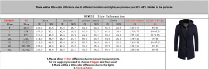 DIMUSI Winter Men's Hooded Wool Jackets Casual Middle Long Scarf Collar Cotton Thick Woolen Coat Male Luxurious Trench Clothing.