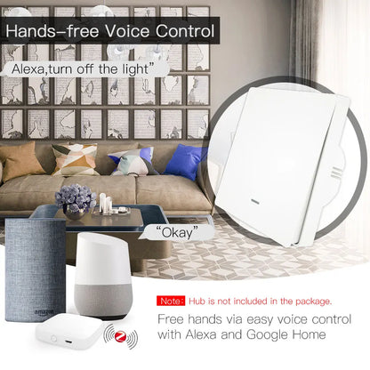 MOES Smart Lichtschalter Tuya ZigBee Kein Neutralleiter Kein Kondensator erforderlich Smart Life 2/3-Wege Funktioniert mit Alexa Google Home 2mqtt.