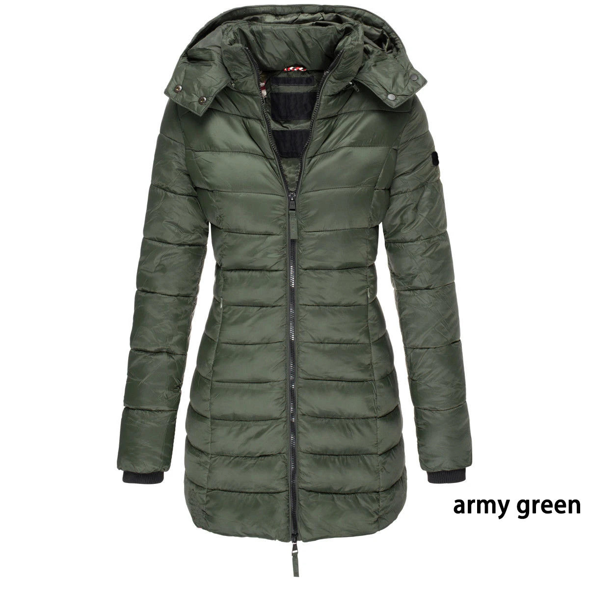 Winter Jacken für Frauen Zipper Mit Kapuze Baumwolle Gepolsterte Jacken Langarm Warme Mantel Schlank Parka Weibliche Tragbare Outwear.