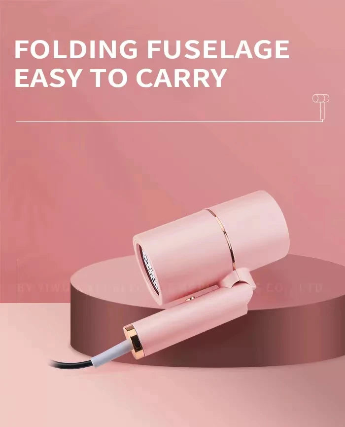 Kemei Professional Blow Dryer Negative Ion Smoother Hair Care Fast Drying Foldable Portable Pink Hair Dryer Home Travel Salon