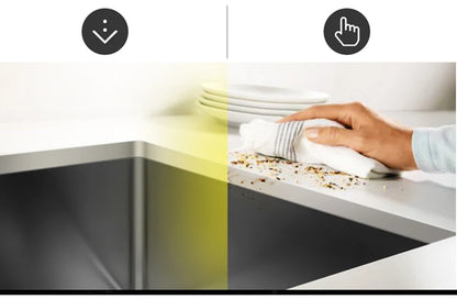 ASRAS Nanometer Handmade Sinks 4mm Thickness 220mm Depth SUS 304 Stainless Steel Luxury Stepped Kitchen Sinks