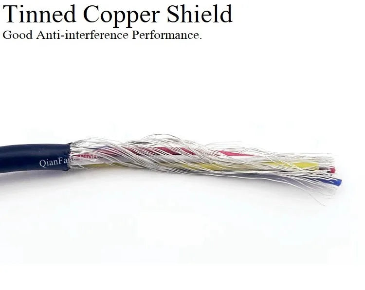 1M 24AWG Shielded Wire Signal Cable 2 3 4 5 Core PVC Insulated Channel Audio Headphone Copper Control Shielding Wire UL2547.