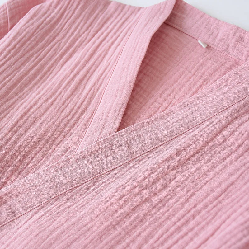 2025 japanisches Kimono-Set, 100 % Baumwolle, Pyjama, zweiteilig, Paar, Yukata, lockerer Herren- und Damen-Schweißdampfanzug, Heimservice-Set.