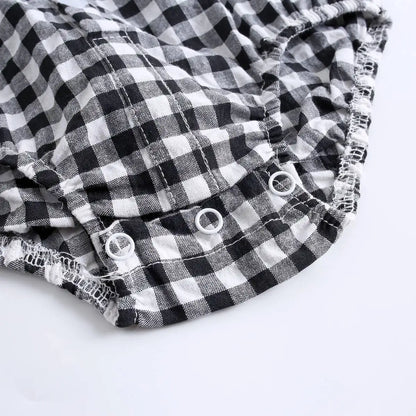 Sanlutoz Sommer Baby Jungen Bodys Baumwolle Baby Kleidung Plaid Mode Kurzarm Kleinkinder Kleidung Casual.