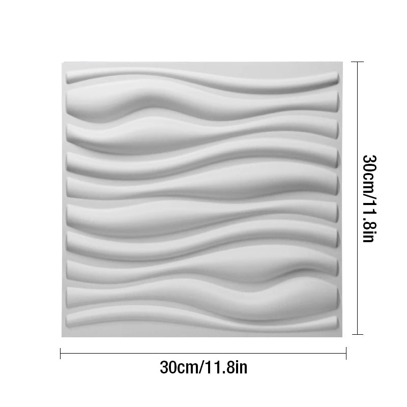 30x30cm Waves 3D Wall Panel wave Diamond Design Non self-adhesive plastic tile 3D wall sticker living room Bathroom wall paper