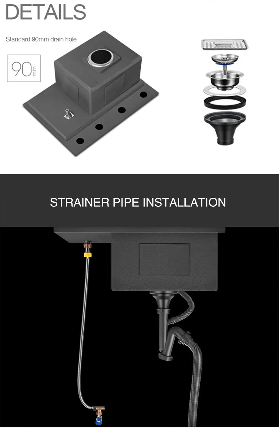 ASRAS Island Hidden kitchen Sink 304 Stainless Steel 4mm Thickness Handmade Brushed Sink High Pressure Cup Washer kitchen Sinks