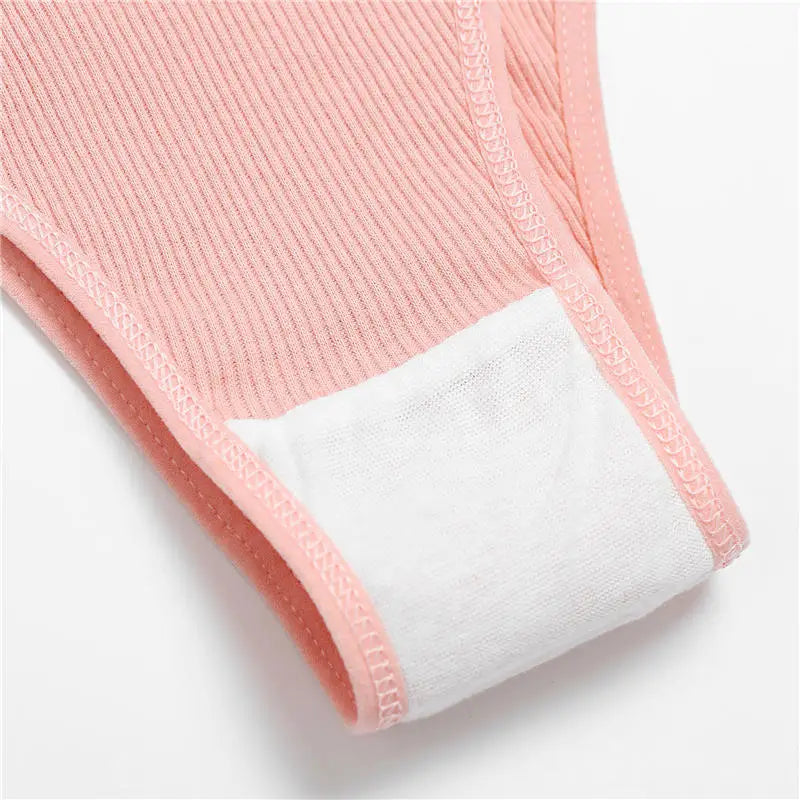 FINETOO 3/5Pcs Cotton Brazilian Panties Women's Panties Sexy V Waist T-Back Underwear Female Soft Underpants Lady Bikini Lingeri