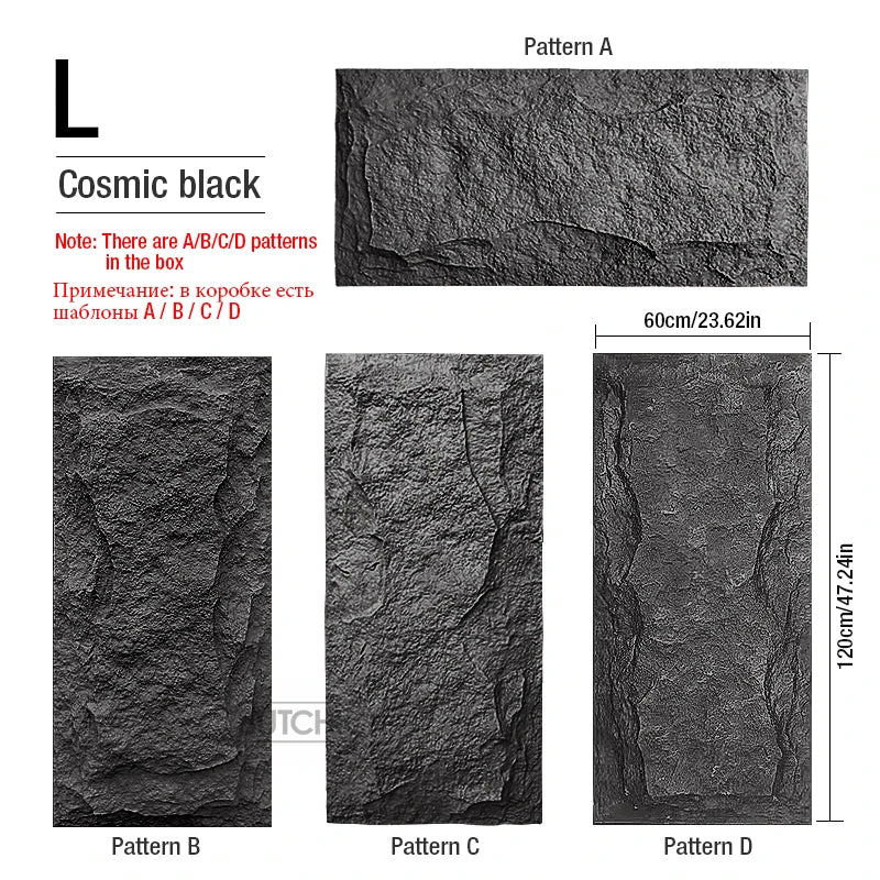 4 pcs 120x60cm high simulation stone 3D wall stickers stone pattern wallpaper wall covering living room 3D wall panel mold tile